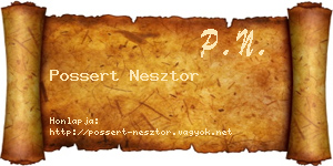 Possert Nesztor névjegykártya